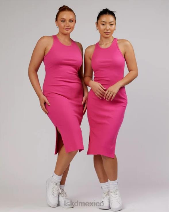 vestido sin mangas de canalé ella - magenta mujer LSKD VP42D500 vestir