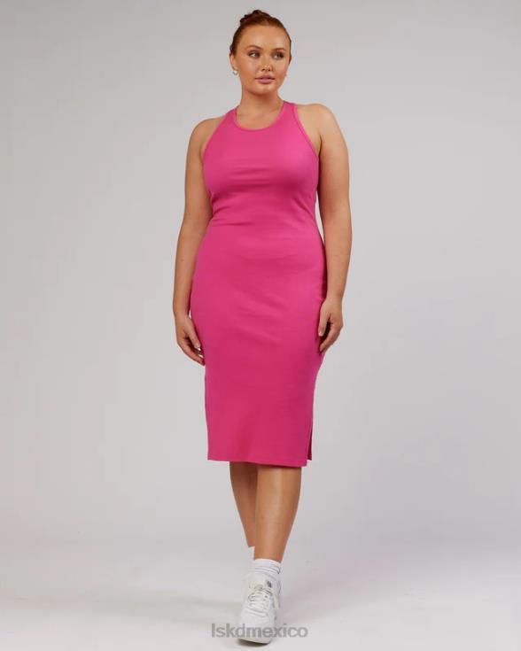 vestido sin mangas de canalé ella - magenta mujer LSKD VP42D500 vestir