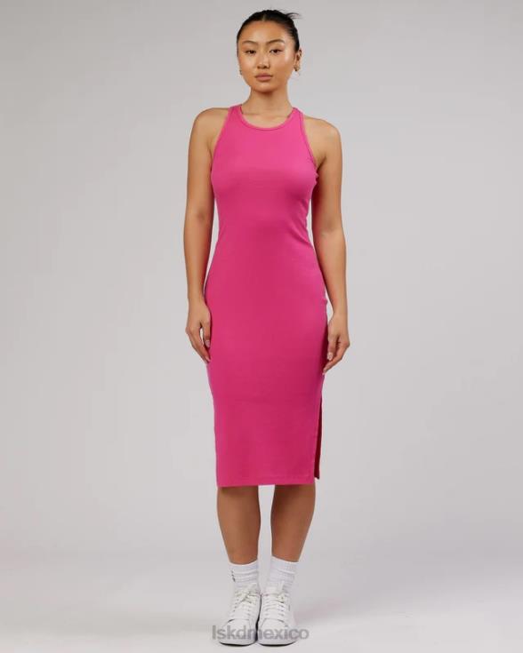 vestido sin mangas de canalé ella - magenta mujer LSKD VP42D500 vestir