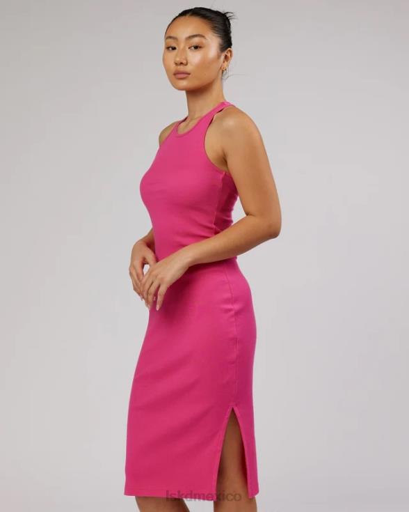 vestido sin mangas de canalé ella - magenta mujer LSKD VP42D500 vestir