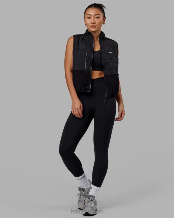 Chaleco acolchado con pico - negro mujer LSKD VP42D472 vestir