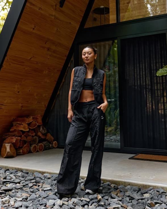 Chaleco acolchado con pico - negro mujer LSKD VP42D472 vestir