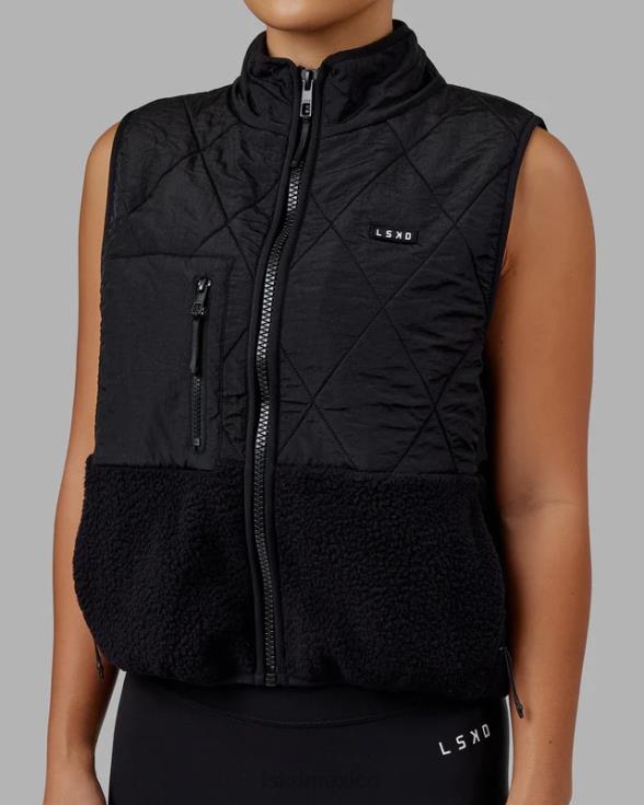Chaleco acolchado con pico - negro mujer LSKD VP42D472 vestir