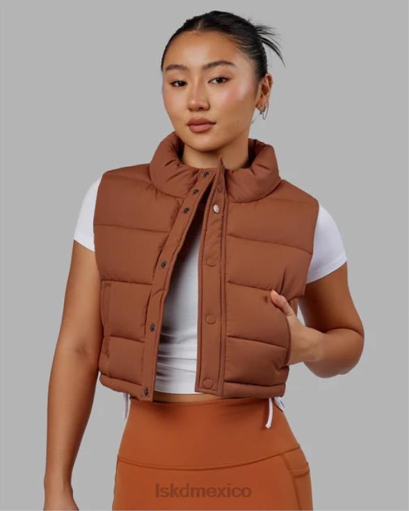 chaleco corto a capas - avellana mujer LSKD VP42D465 vestir