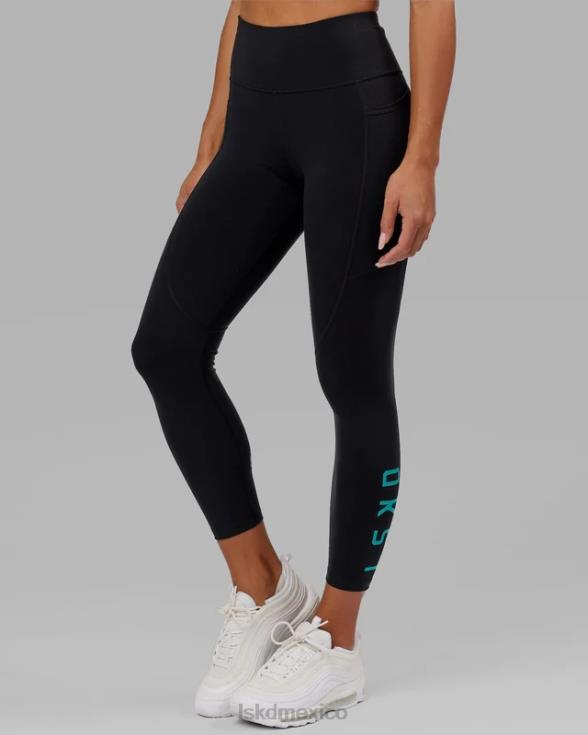 Legging de 7/8 de longitud - negro-hiper verde azulado mujer LSKD VP42D554 vestir