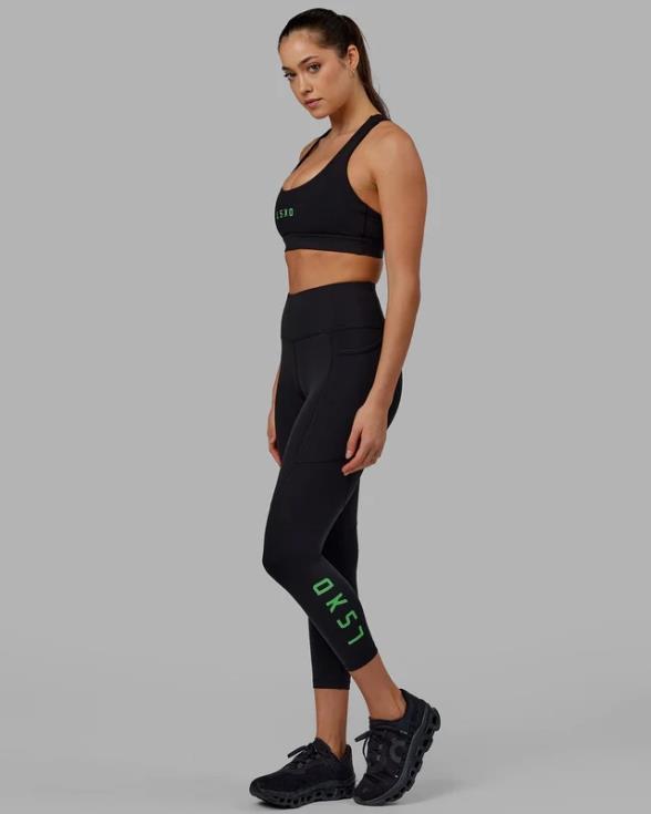 Legging de 7/8 de longitud - negro-manzana menta mujer LSKD VP42D612 vestir