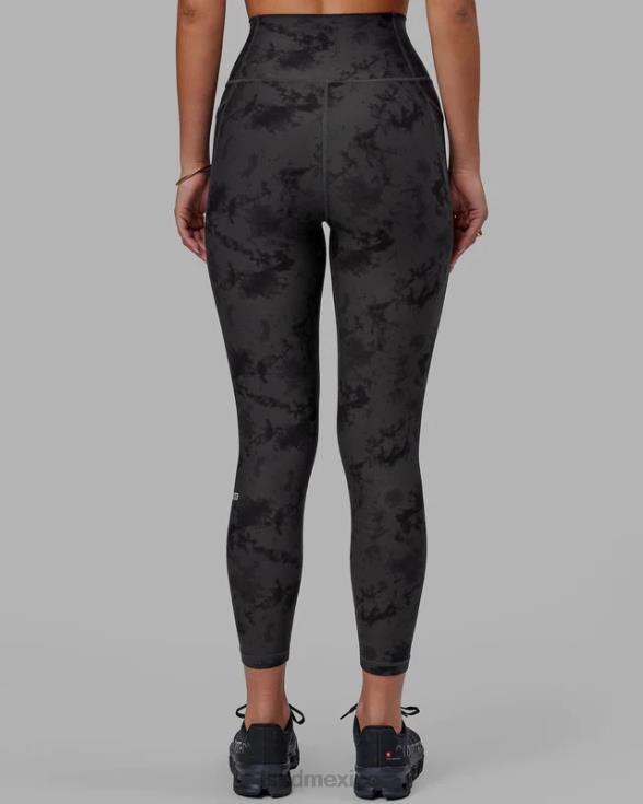 Legging fusion de longitud 7/8 - teñido anudado negro mujer LSKD VP42D610 vestir