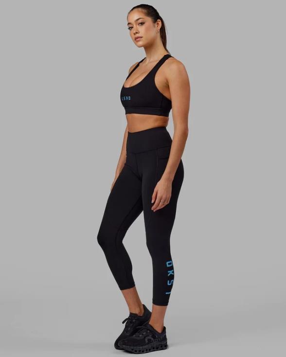 Legging rep 7/8 de largo - negro-azul celeste mujer LSKD VP42D592 vestir
