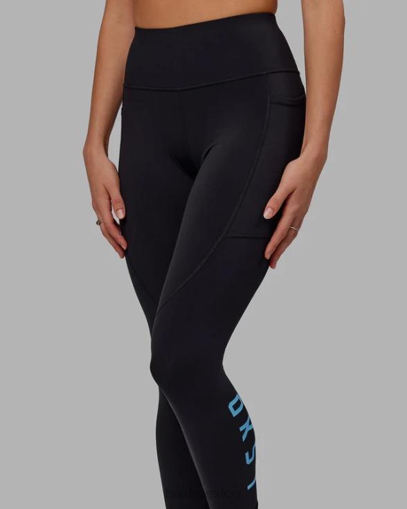 Legging rep 7/8 de largo - negro-azul celeste mujer LSKD VP42D592 vestir