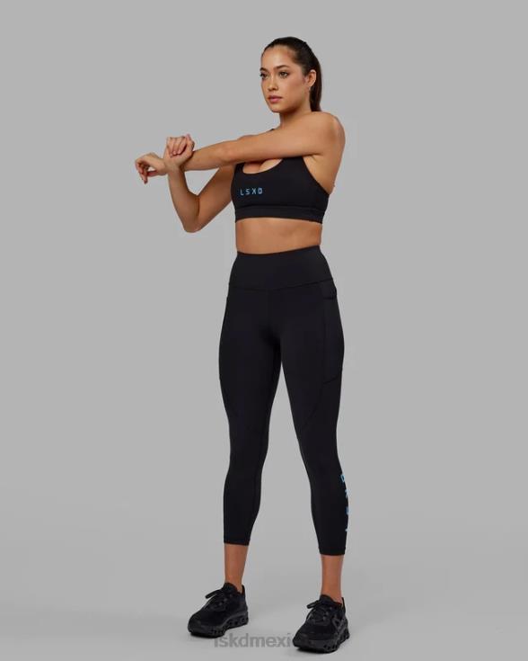 Legging rep 7/8 de largo - negro-azul celeste mujer LSKD VP42D592 vestir