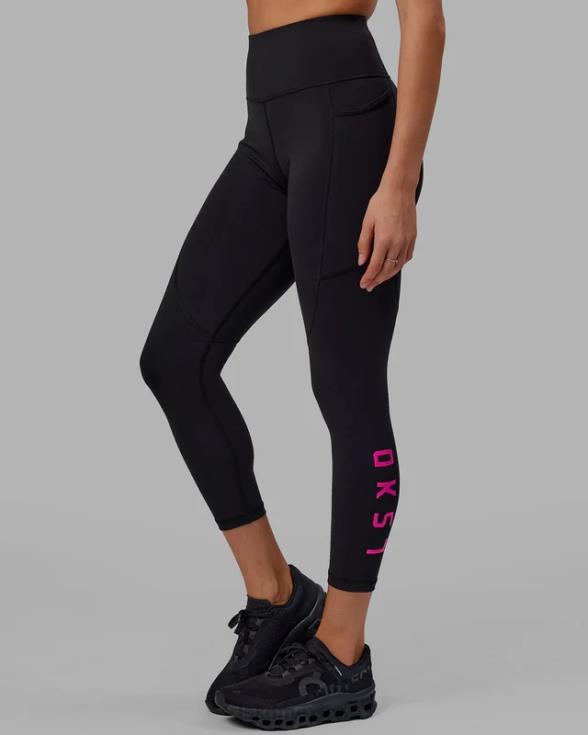 Legging rep 7/8 de largo - negro-magenta neón mujer LSKD VP42D601 vestir