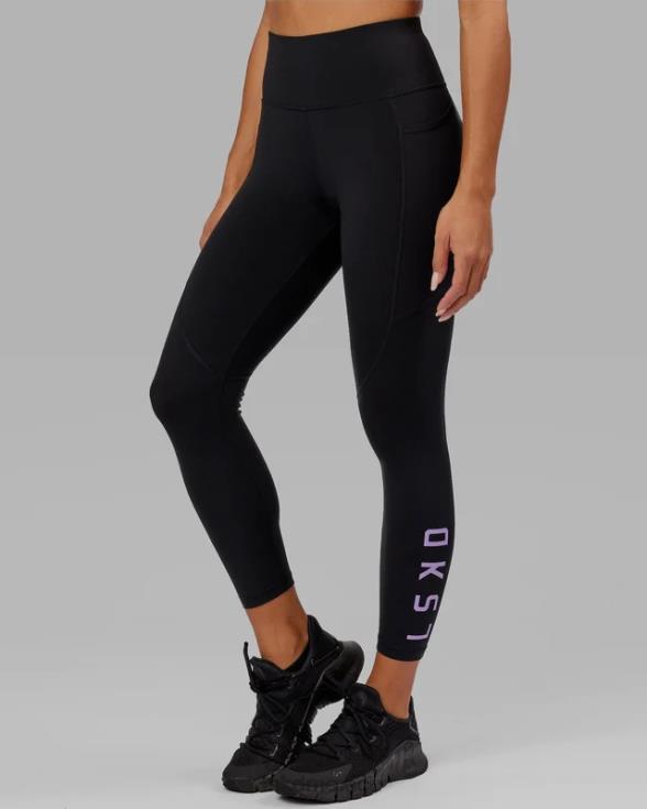 Legging rep 7/8 de longitud - negro-lila mujer LSKD VP42D661 vestir
