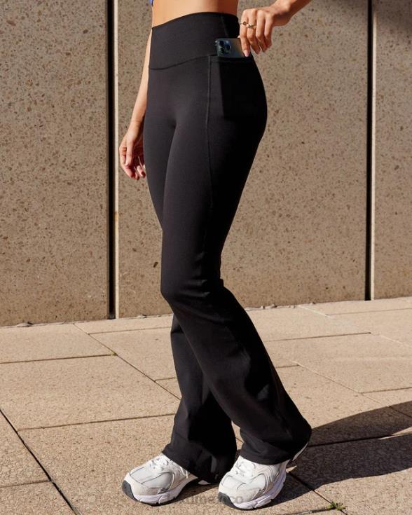 Leggings acampanados de uso diario con bolsillos - negro mujer LSKD VP42D659 vestir