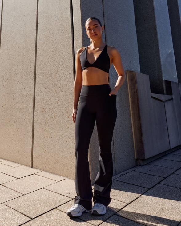 Leggings acampanados de uso diario con bolsillos - negro mujer LSKD VP42D659 vestir