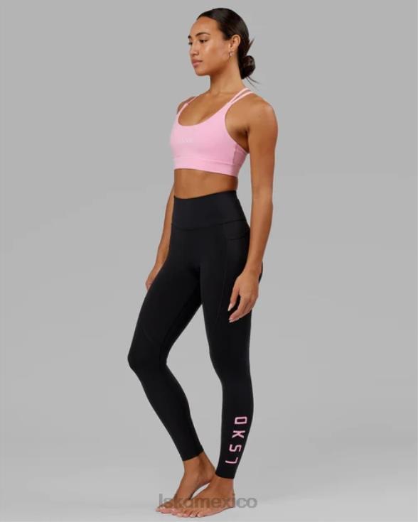 legging largo completo rep - glaseado negro-rosa mujer LSKD VP42D731 vestir