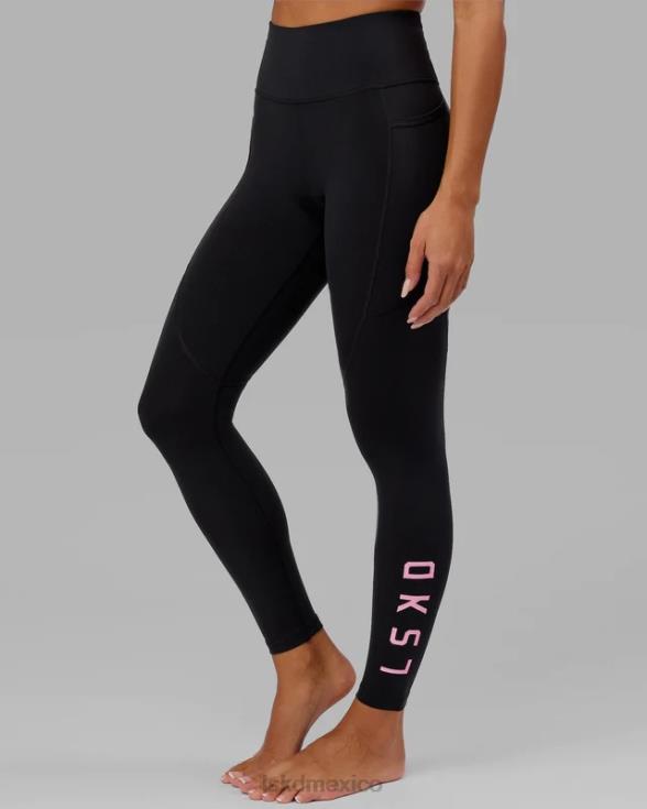 legging largo completo rep - glaseado negro-rosa mujer LSKD VP42D731 vestir