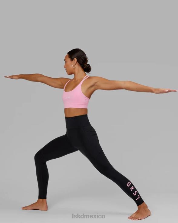 legging largo completo rep - glaseado negro-rosa mujer LSKD VP42D731 vestir