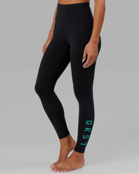 legging largo completo rep - negro-hiper verde azulado mujer LSKD VP42D551 vestir