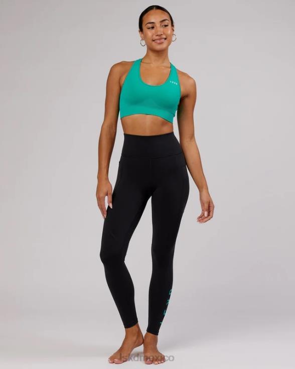 legging largo completo rep - negro-hiper verde azulado mujer LSKD VP42D551 vestir