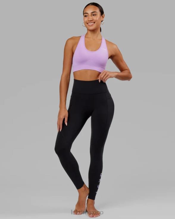legging largo rep - negro-lila mujer LSKD VP42D645 vestir