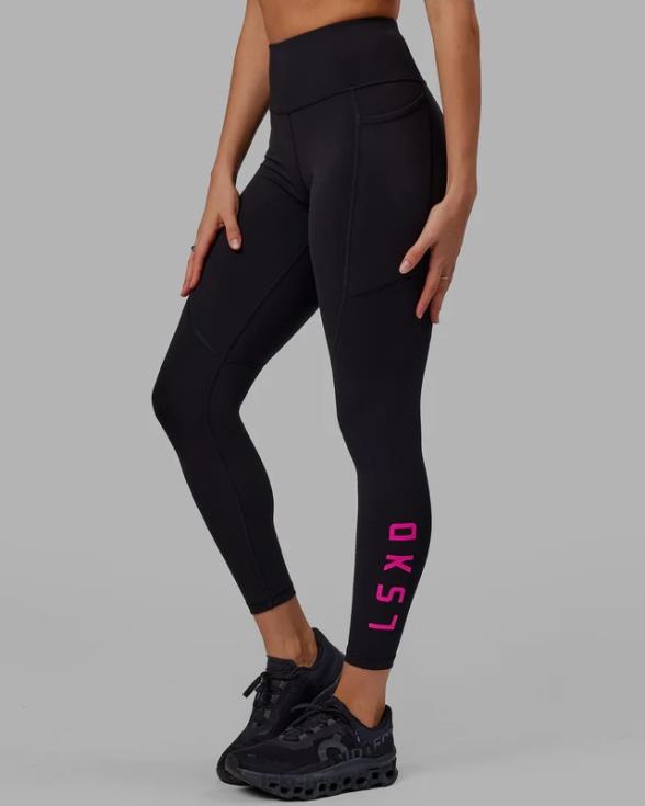 legging largo rep - negro-magenta neón mujer LSKD VP42D614 vestir