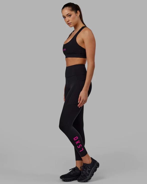 legging largo rep - negro-magenta neón mujer LSKD VP42D614 vestir