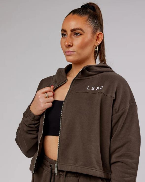 Sudadera con capucha y cremallera Bridge - Nogal mujer LSKD VP42D417 vestir