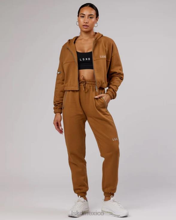 Sudadera con capucha y cremallera Bridge - camel mujer LSKD VP42D419 vestir