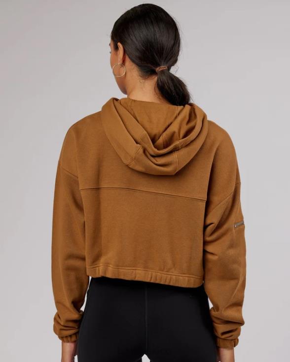 Sudadera con capucha y cremallera Bridge - camel mujer LSKD VP42D419 vestir