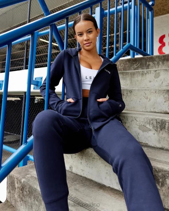Sudadera con capucha y cremallera de forro polar forjado de atleta - azul marino oscuro mujer LSKD VP42D371 vestir