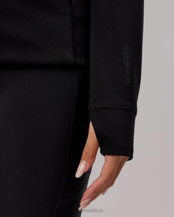 Sudadera con capucha y cremallera de forro polar forjado de atleta - negro mujer LSKD VP42D341 vestir