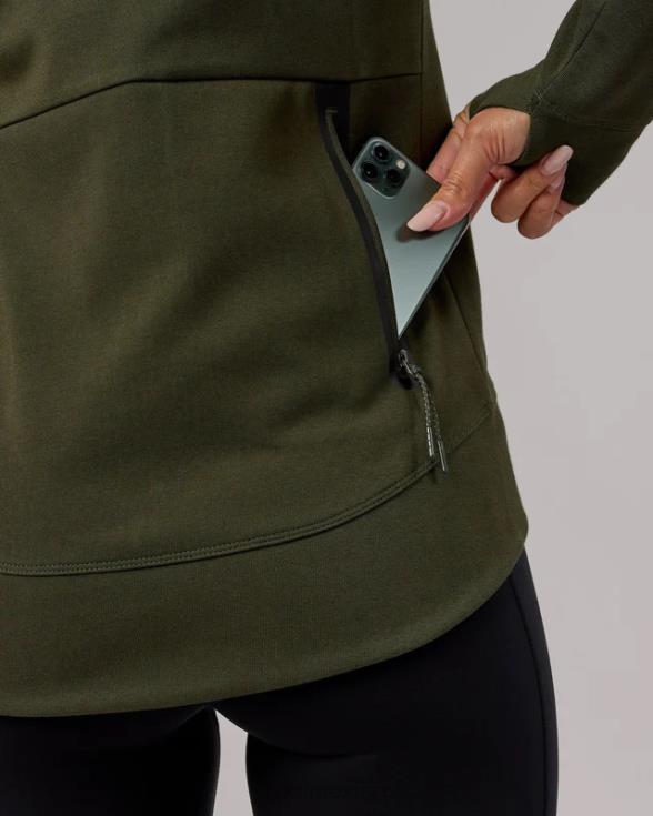 Sudadera con capucha y cremallera de forro polar forjado de atleta - noche del bosque mujer LSKD VP42D348 vestir