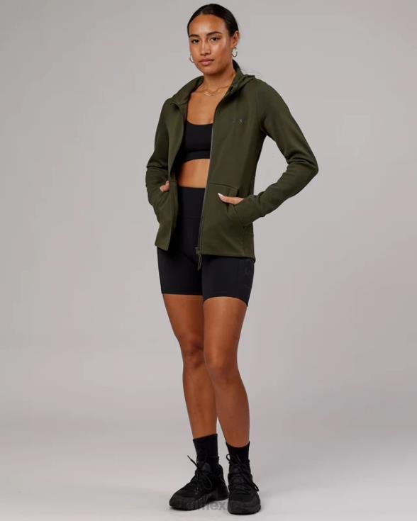 Sudadera con capucha y cremallera de forro polar forjado de atleta - noche del bosque mujer LSKD VP42D348 vestir