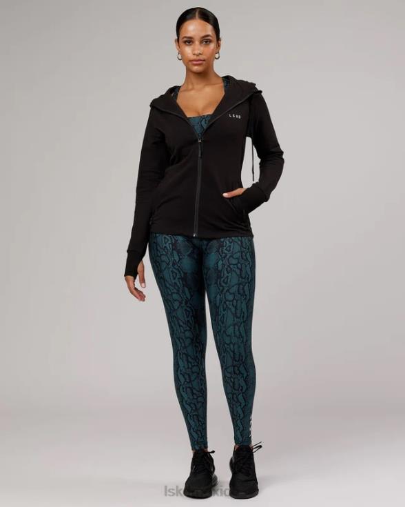 Sudadera con capucha y cremallera pb - tono negro mujer LSKD VP42D359 vestir