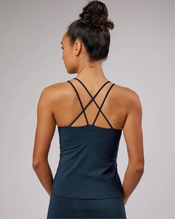 Camiseta sin mangas con estante invertido - azul marino mujer LSKD VP42D216 vestir