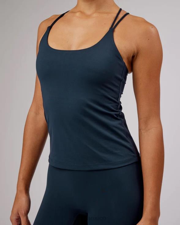 Camiseta sin mangas con estante invertido - azul marino mujer LSKD VP42D216 vestir