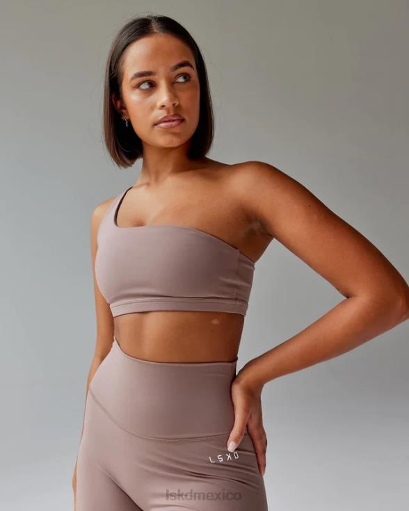 Sujetador deportivo flexible - taupe profundo mujer LSKD VP42D76 vestir