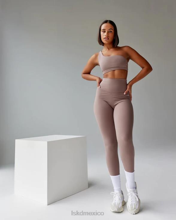 Sujetador deportivo flexible - taupe profundo mujer LSKD VP42D76 vestir