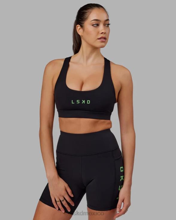 Sujetador deportivo rep con logo pequeño - black-applemint mujer LSKD VP42D33 vestir