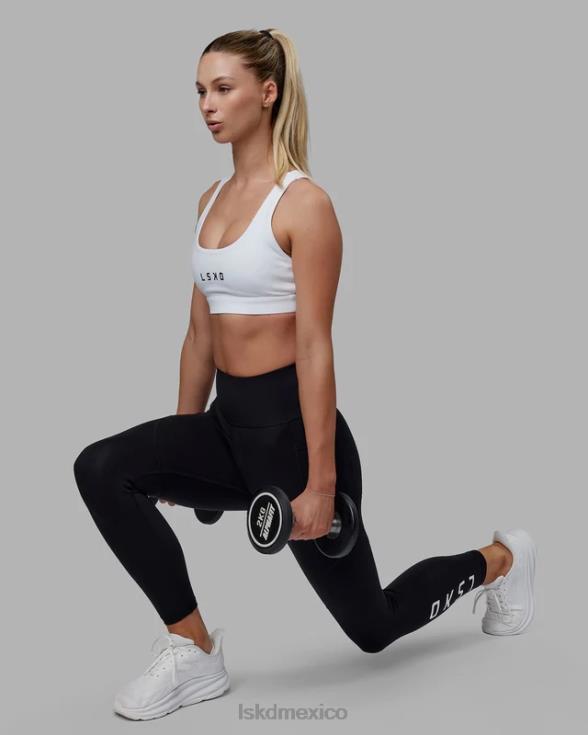 Sujetador deportivo rep con logo pequeño - blanco-negro mujer LSKD VP42D32 vestir