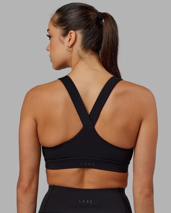 Sujetador deportivo rep con logo pequeño - negro-magenta neón mujer LSKD VP42D34 vestir