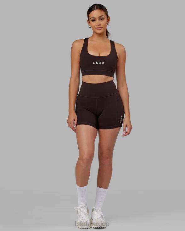 Sujetador deportivo rep con logo pequeño - nogal oscuro mujer LSKD VP42D42 vestir