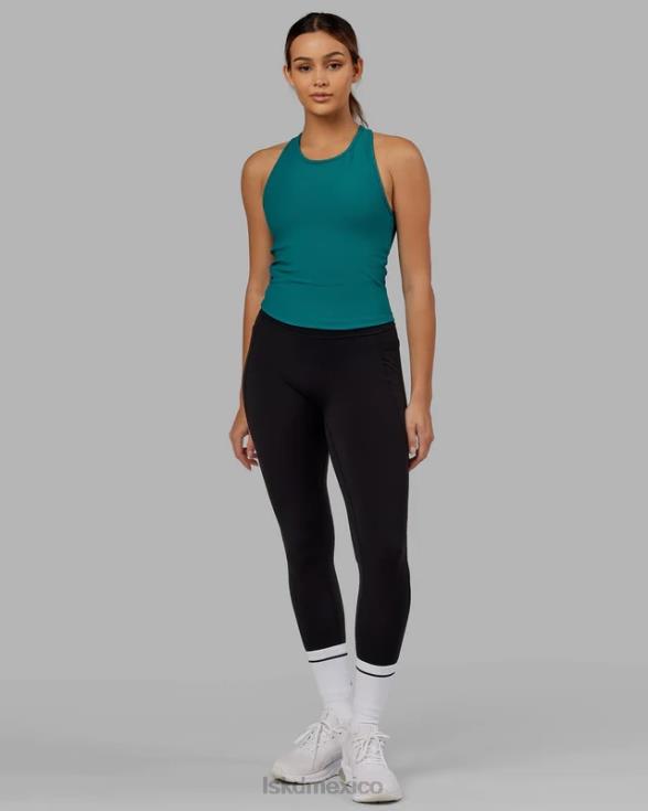 Sujetador sin mangas de alto rendimiento con estante de canalé - verde mar mujer LSKD VP42D148 vestir