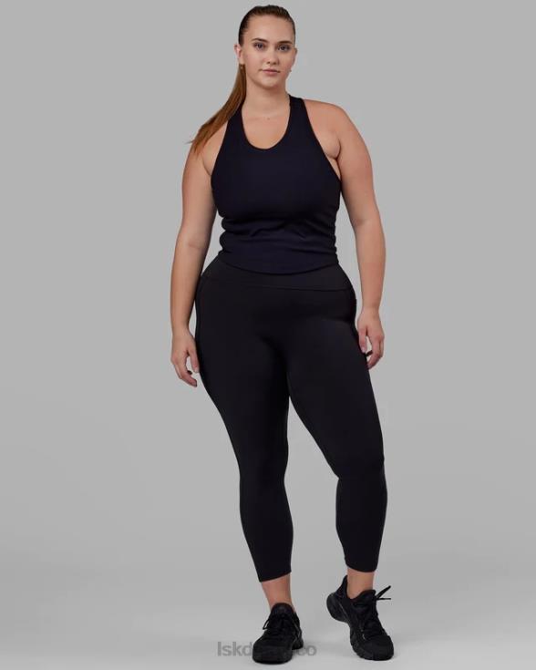 Sujetador sin mangas de rendimiento con estante de canalé Flow - negro mujer LSKD VP42D125 vestir