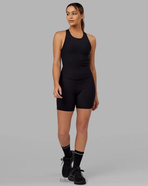 Sujetador sin mangas de rendimiento con estante de canalé Flow - negro mujer LSKD VP42D125 vestir