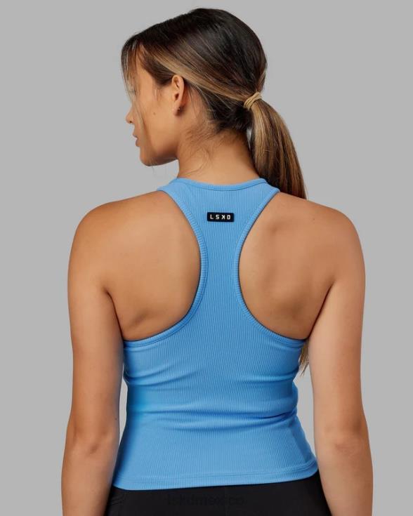 Sujetador sin mangas de rendimiento con estante de canalé - azul azure mujer LSKD VP42D149 vestir
