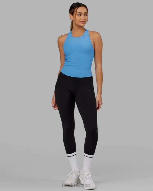 Sujetador sin mangas de rendimiento con estante de canalé - azul azure mujer LSKD VP42D149 vestir