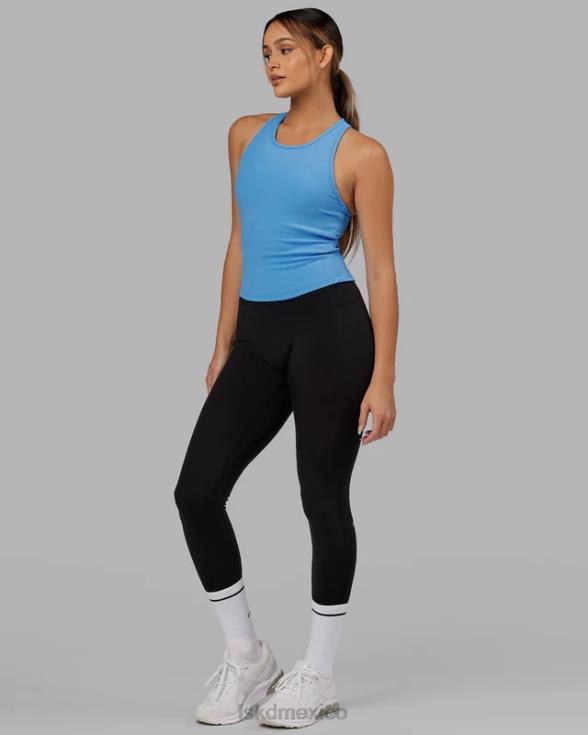 Sujetador sin mangas de rendimiento con estante de canalé - azul azure mujer LSKD VP42D149 vestir