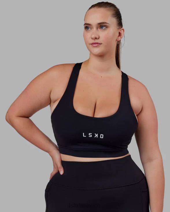 sujetador deportivo rep con logo pequeño - negro-blanco mujer LSKD VP42D29 vestir