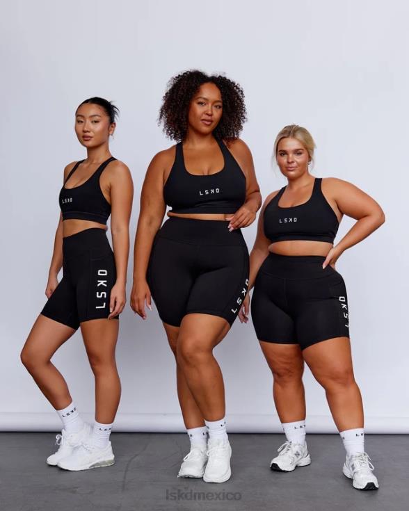 sujetador deportivo rep con logo pequeño - negro-blanco mujer LSKD VP42D29 vestir